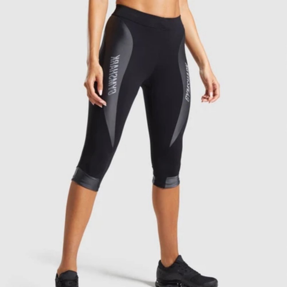 Gymshark Turbo Cropped Leggings - Black - Small